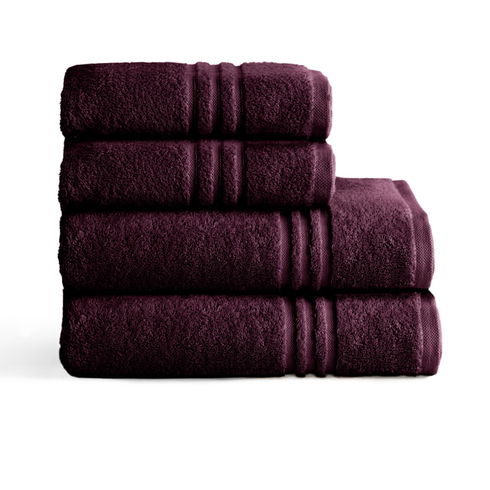Set de serviettes éponge 100% Coton Éponge Peigné - 700 g/m2 VIOLET