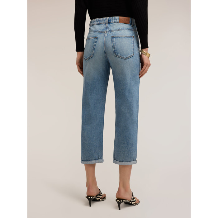 Motivi - Jeans boyfriend con risvolto - Azzurro