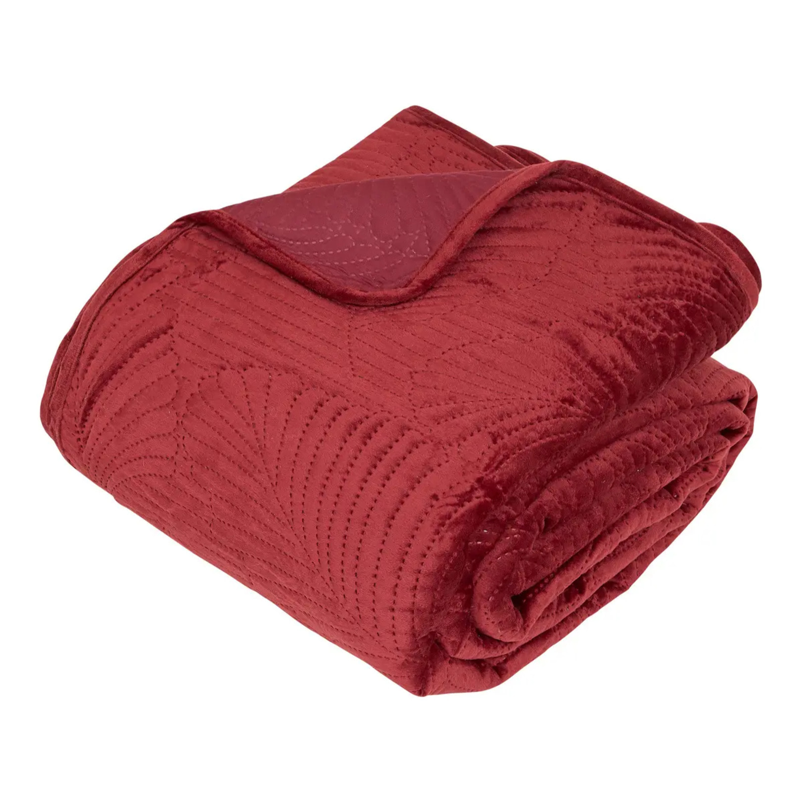 Dessus de lit Delia rouge grenat 260x240cm