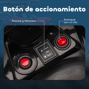 Quad Eléctrico para Niños 6 V, Quad para Niños de 37 a 72 Meses, Velocidad hasta 3â€¯km/h, con Faros y Música, Rojo
