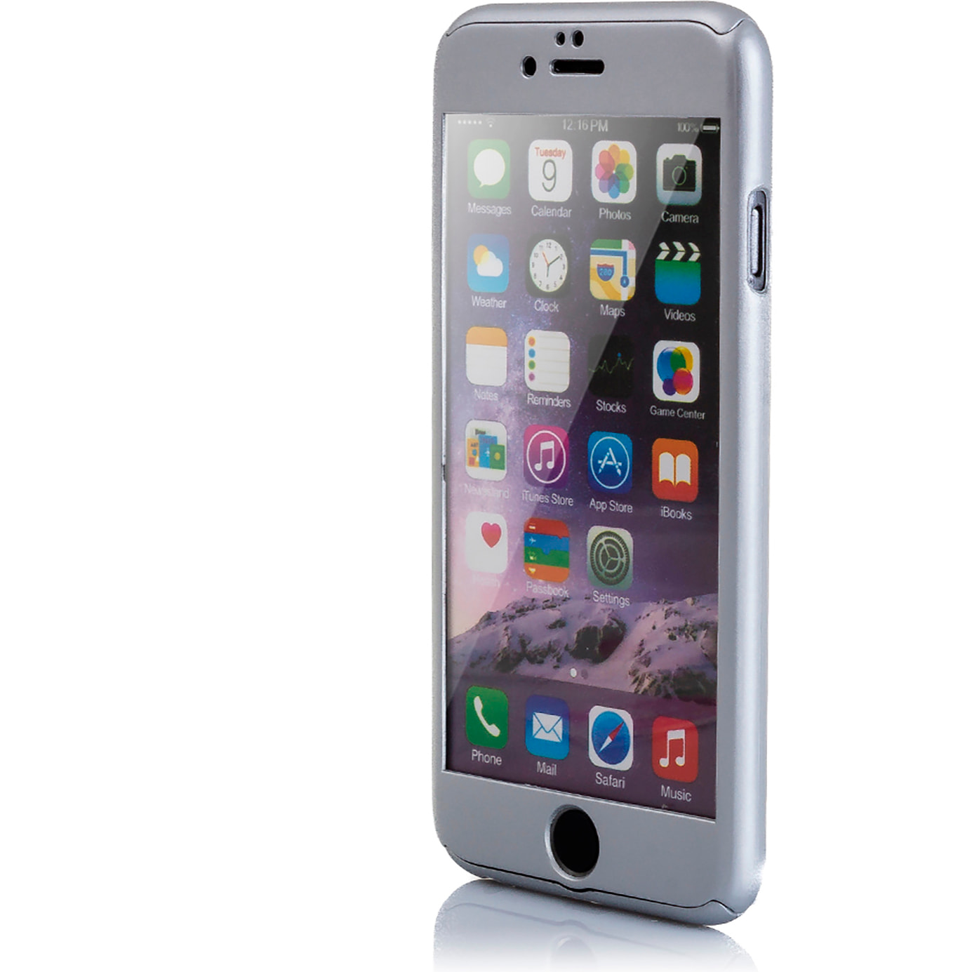 DAM FULL COVER+VETRO CUSTODIA PER IPHONE 6/6S PLUS ARGENTO 816 Cm. Color argento