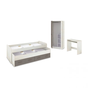 Dormitorio juvenil Axim Max Blanco Alpes - Basalto