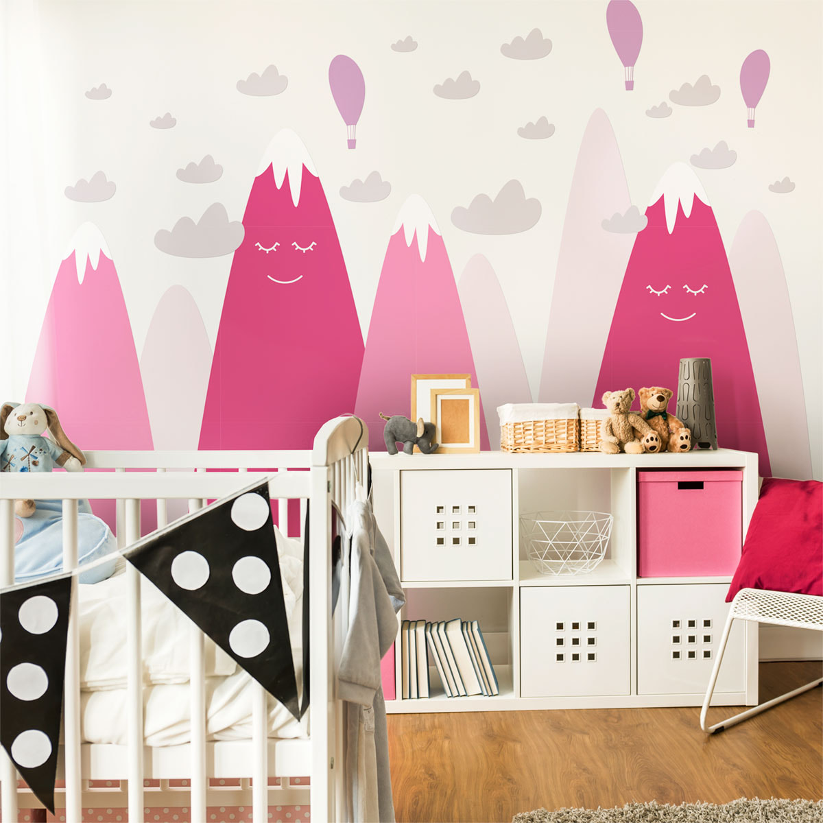 Stickers muraux enfants - Décoration chambre bébé - Autocollant Sticker mural géant enfant montagnes scandinaves FRANTIKA