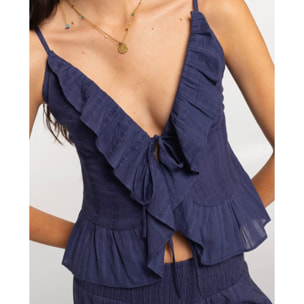 Top de mujer  de tirantes con lazadas frontales