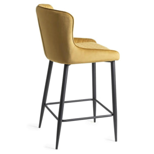 Chaise de bar velours moutarde (lot de 2) ARLINGTON