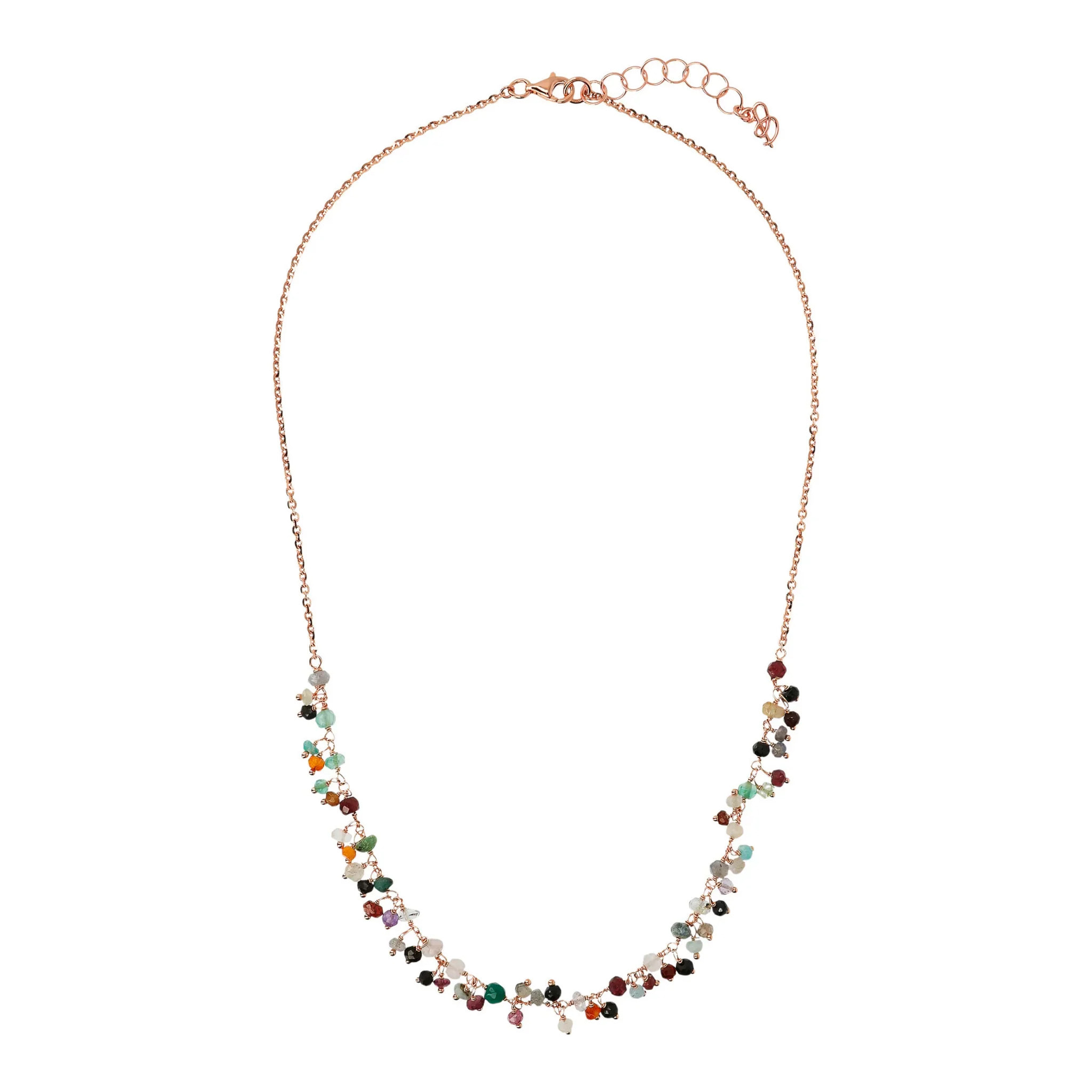 Collana con Pietre Naturali Pendenti di Spinello Nero