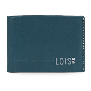 Cartera Hombre Piel Lois Temple Azul-Gris