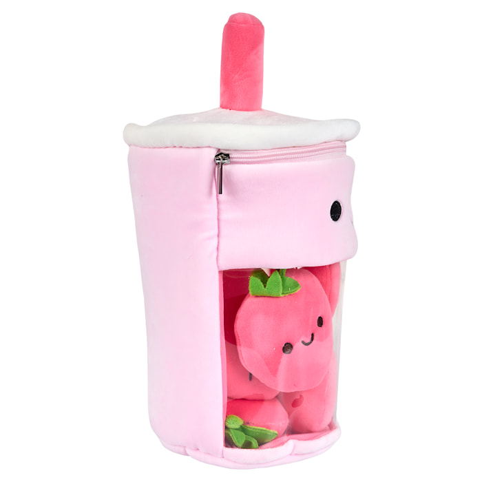 Peluche Bubble Tea Kawaii Fraise