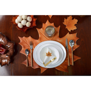 Lot de 6 ASSIETTE DE TABLE OVALE BORD PLATINE