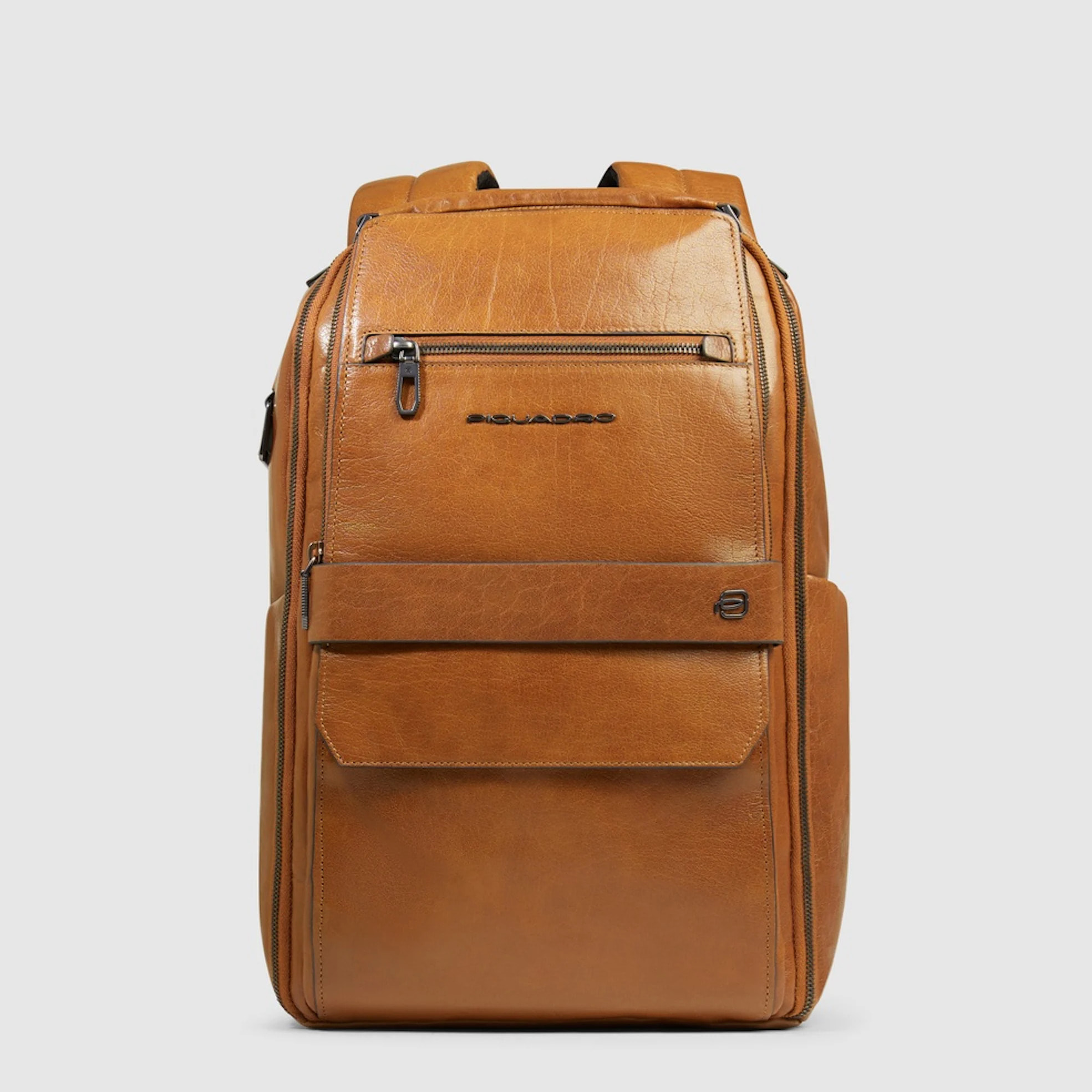 Piquadro Zaino da viaggio in pelle porta pc e iPad® con protezioni antiurto e RFID