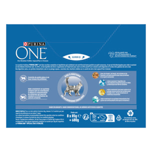 PURINA ONE Chat Stérilisé Multivariétés 8x85g - Lot de 10