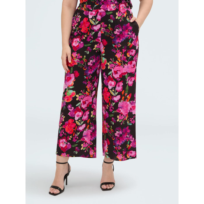 Fiorella Rubino - Pantalones florales - Negro