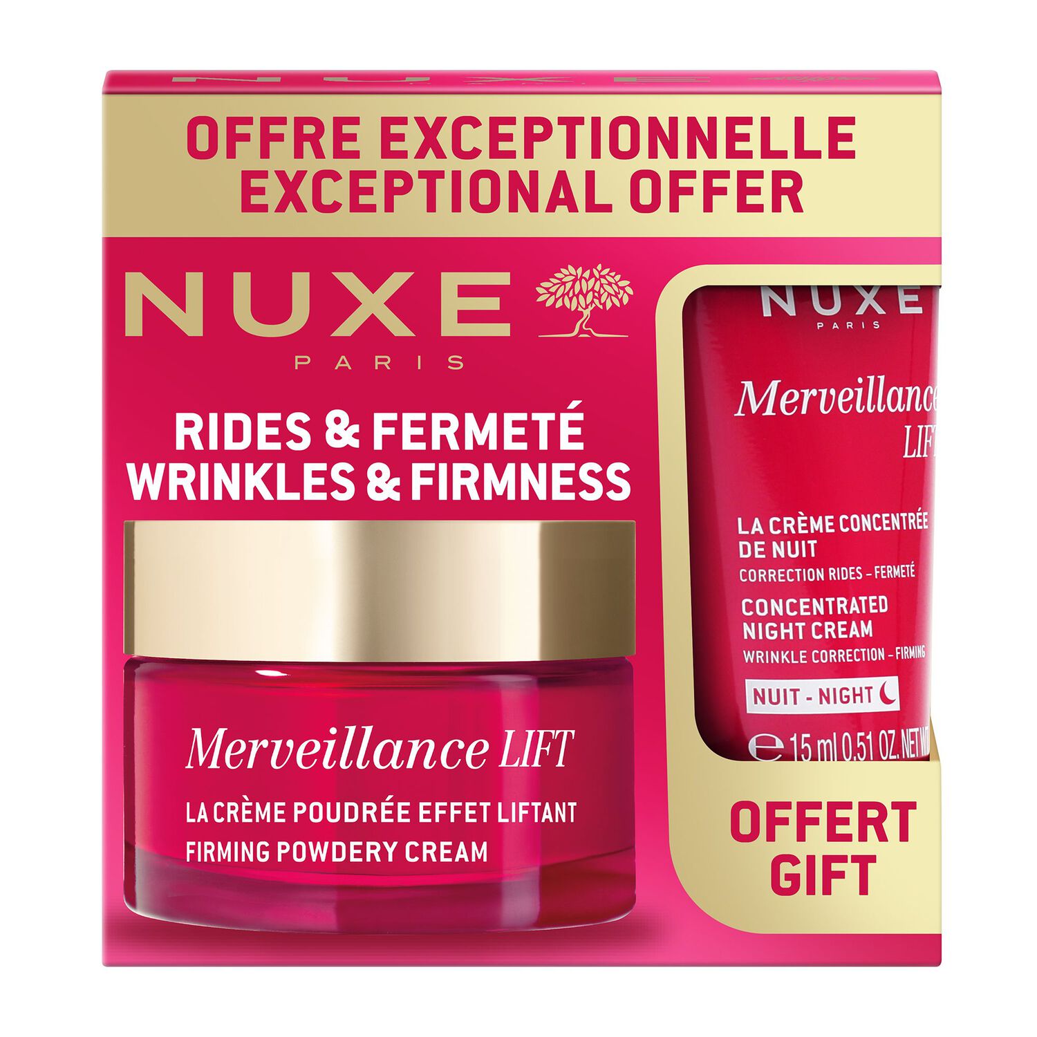 Merveillance Lift - Coffret Crème Poudrée Effet Liftant 50 ml + Crème Concentrée de Nuit 15 ml