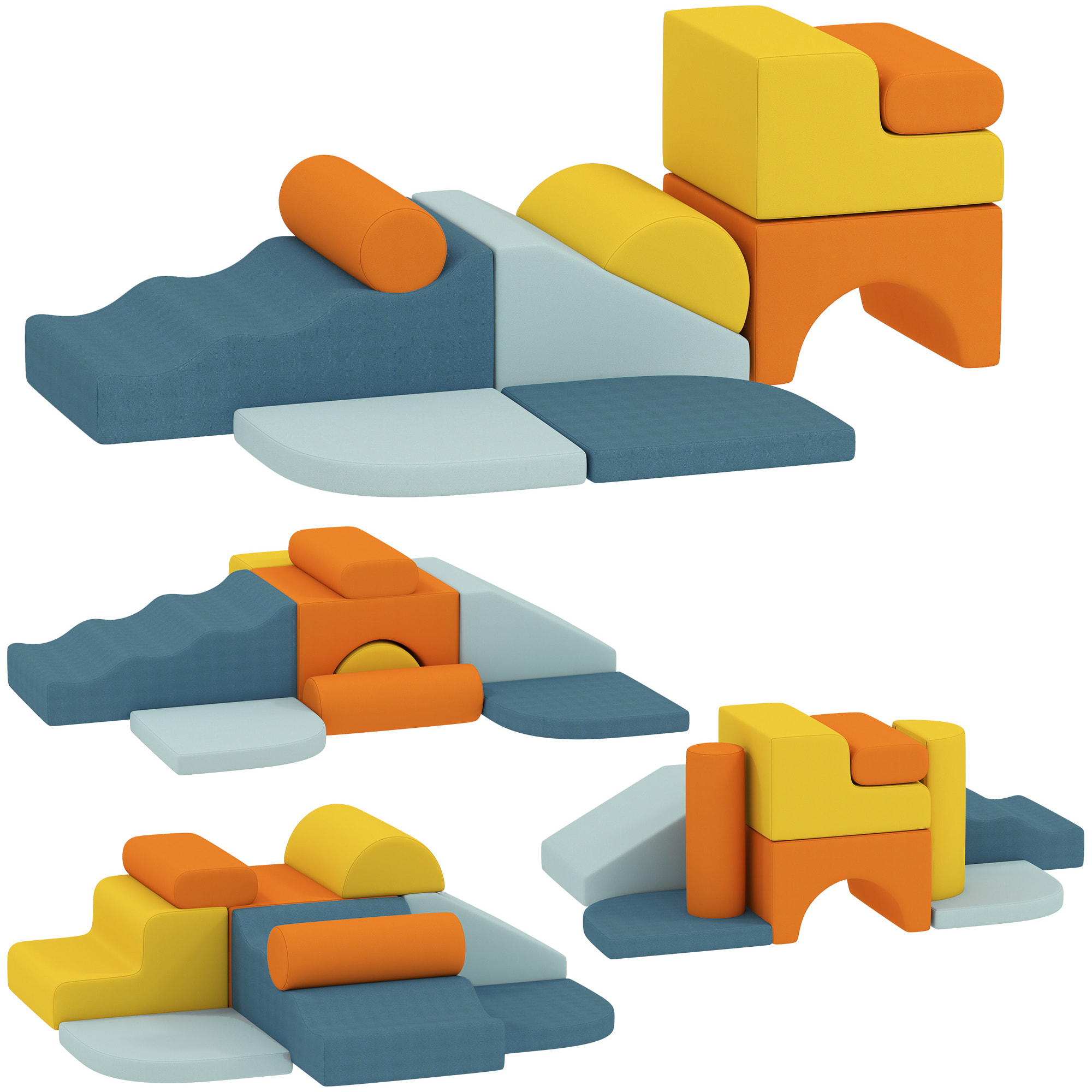 Parcours motricité bébé 9 pièces en mousse tissu déhoussable