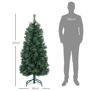 Árbol de Navidad 150 cm Árbol de Navidad Artificial con 354 Ramas y Soporte de Metal Árbol Navideño para Salón Interior Verde