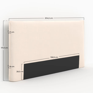 Tête de lit en tissu blanc déhoussable 160 cm - Safia