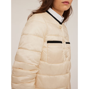 Motivi - Piumino imbottito con bordi a contrasto - Bianco