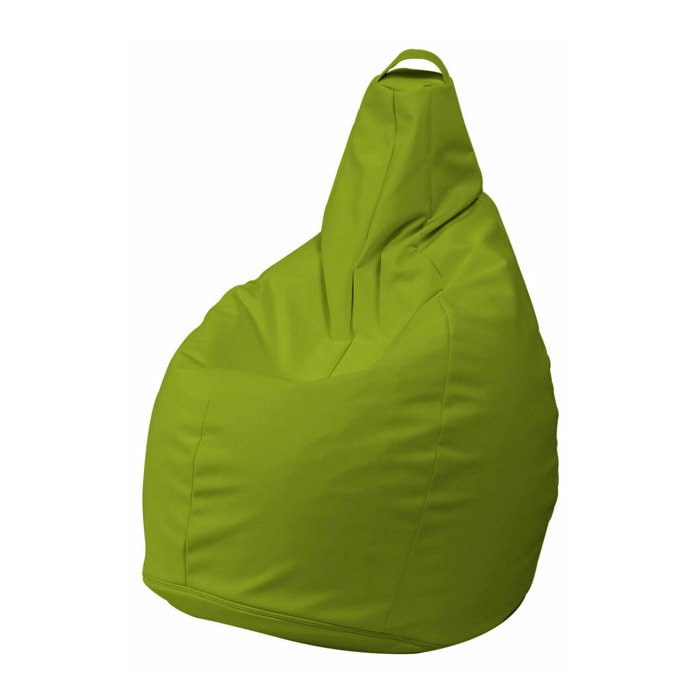 Pouf Aunter, Poltrona multiuso, Poltroncina sacco, Pouf poggiapiedi, Made in Italy, 90x90 h120 cm, Giallo