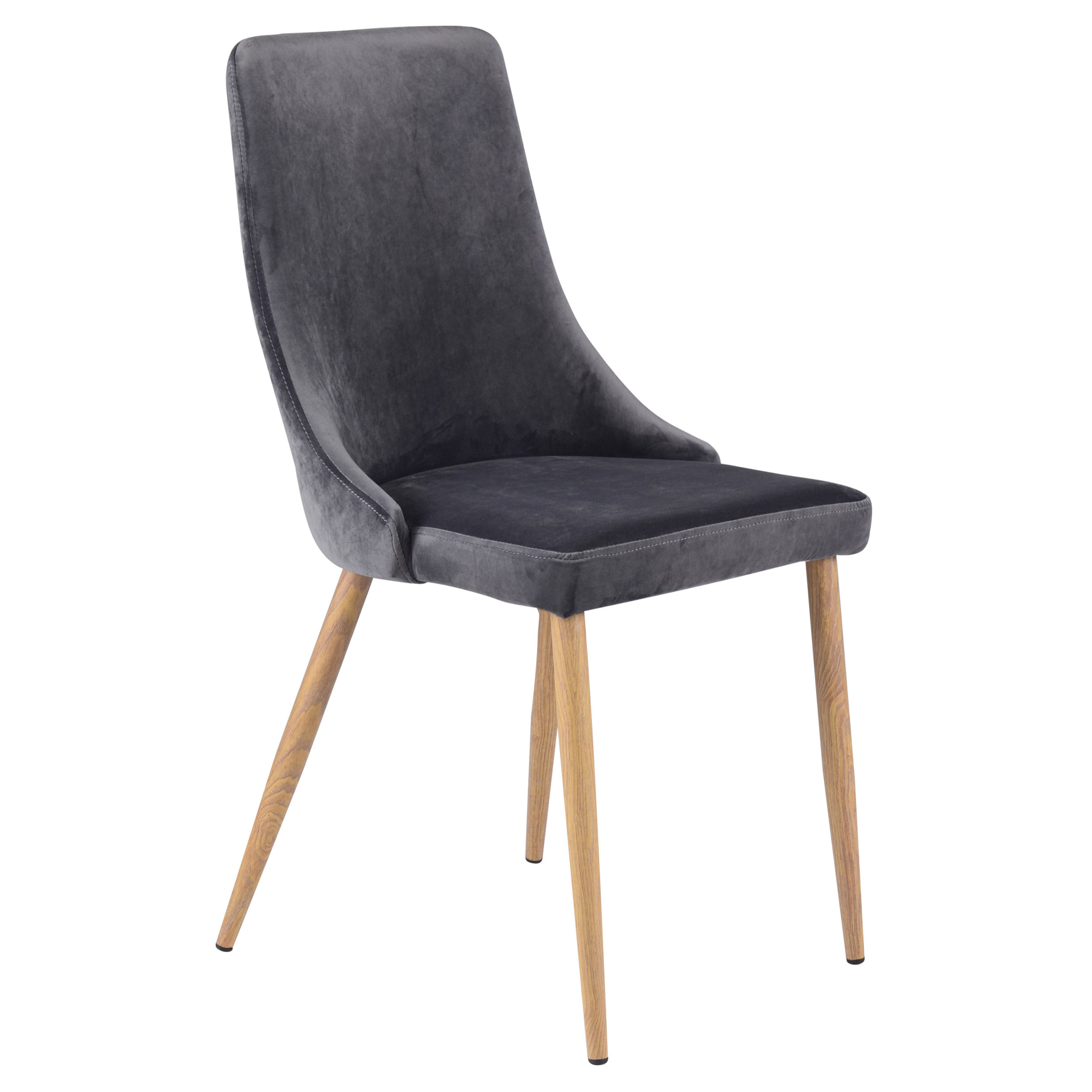 Lot de 2 chaises en velours gris - Vinni