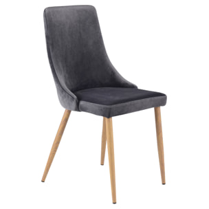 Lot de 2 chaises en velours gris - Vinni