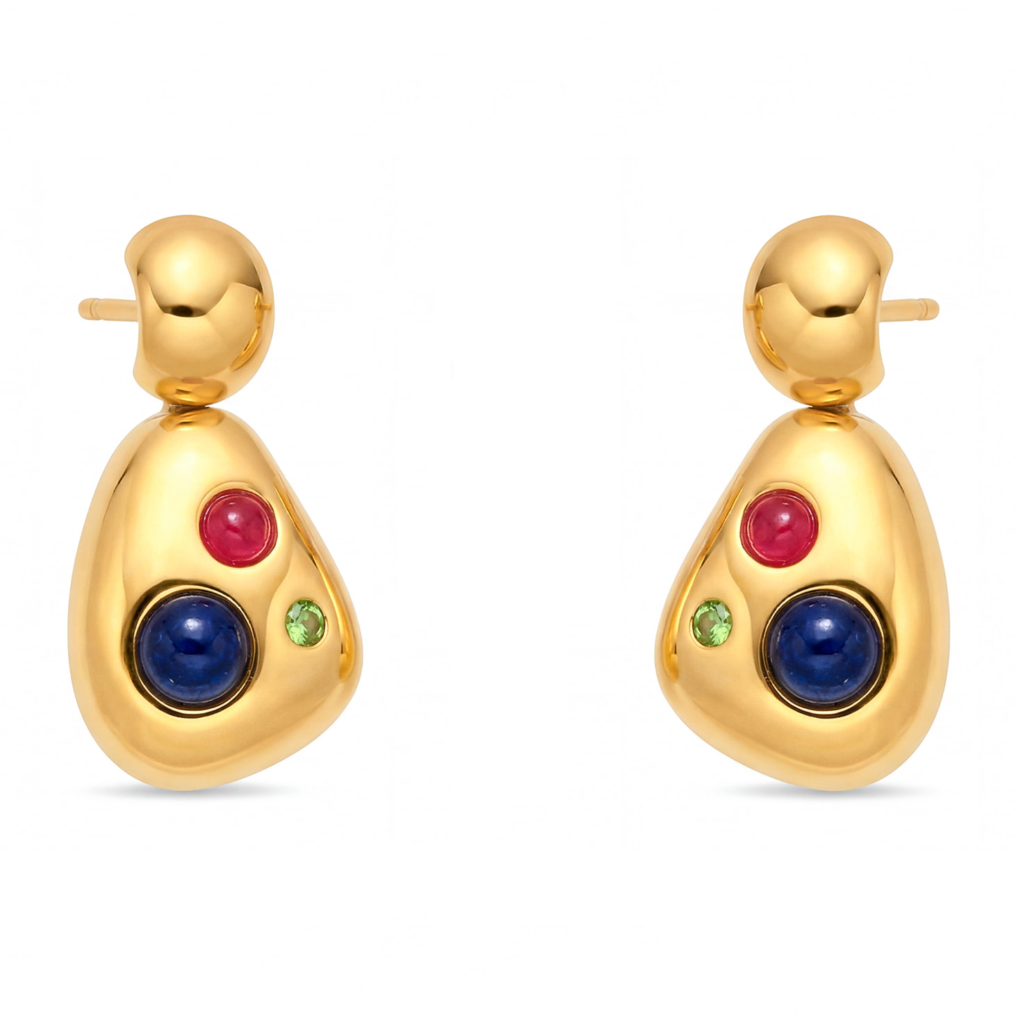 Pendientes Skun acabado oro amarillo 18k