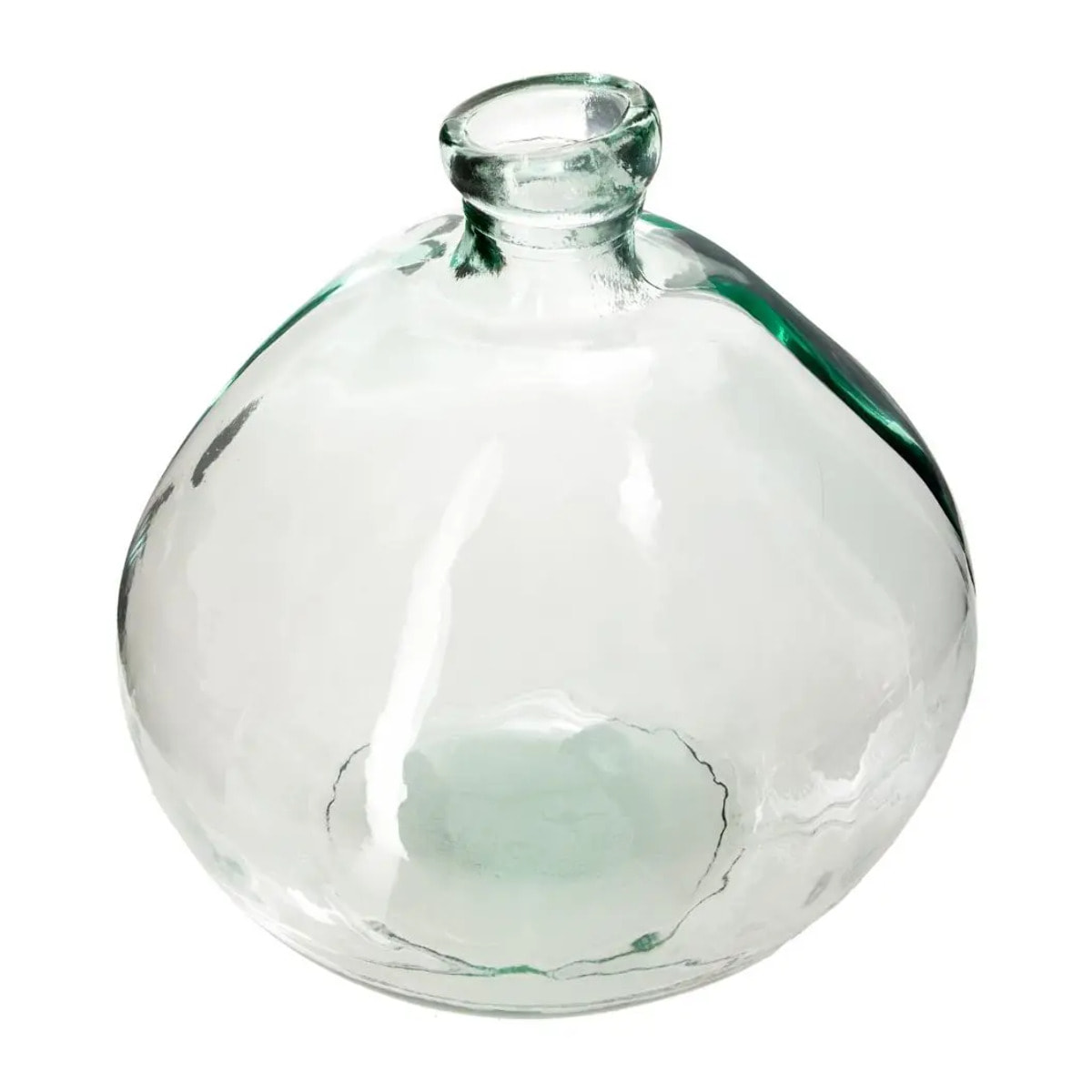 Vase rond verre recyclé - transparent - D23 cm