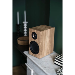 Enceinte bibliothèque active TRIANGLE LN01A ELARA Chene Clair