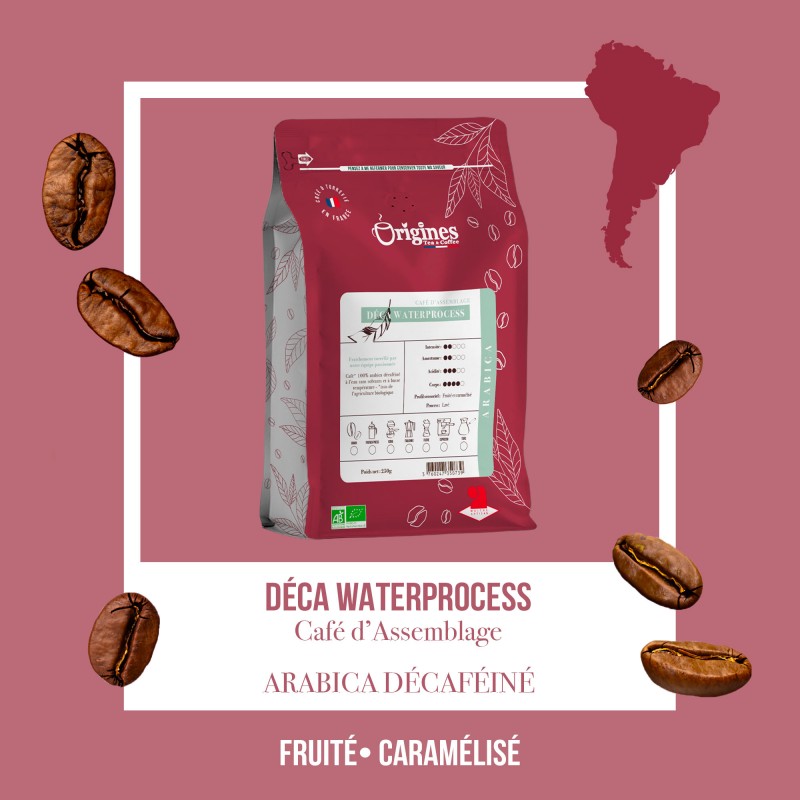 Café Bio Déca Waterprocess - Blend Pur Arabica - Piston 250g