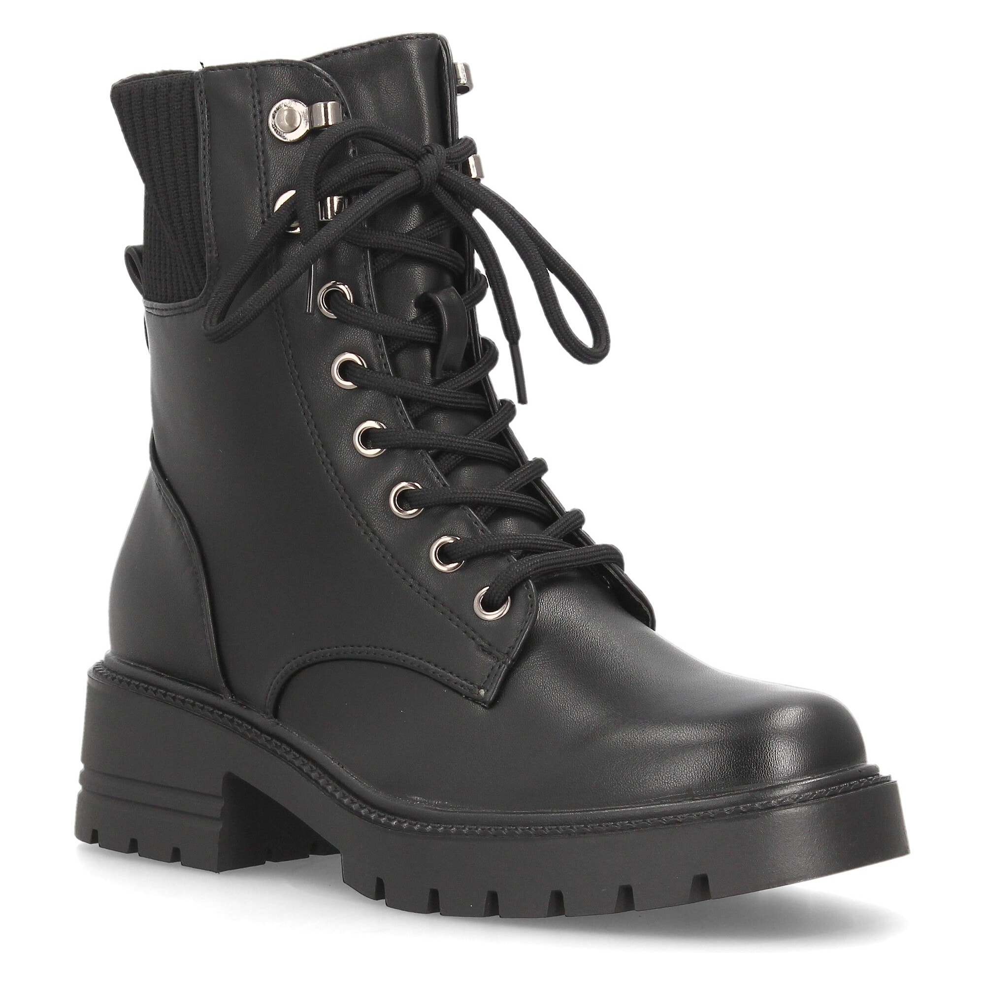 Botines militares con cordones y plataforma para mujer