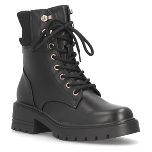 Botines militares con cordones y plataforma para mujer