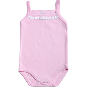 Body bebé tirantes finos volantes niña