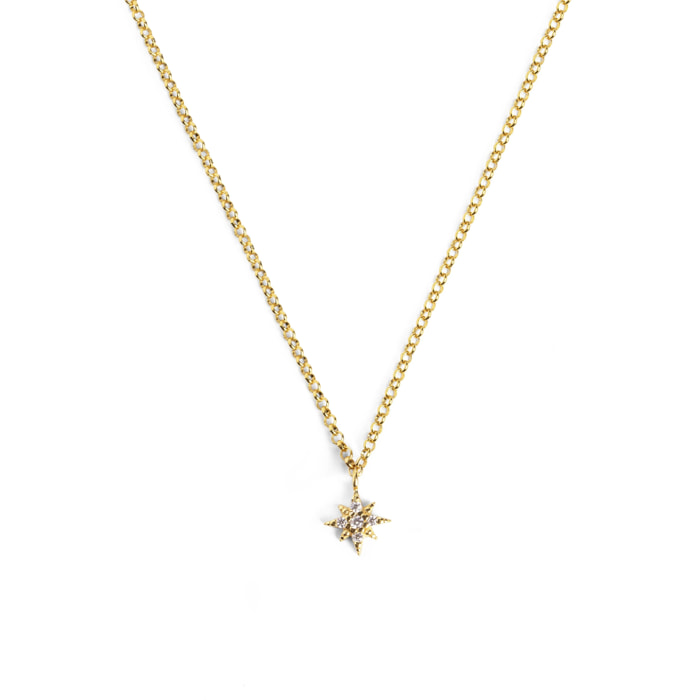 Collana Polar Star Argento Placcato Oro