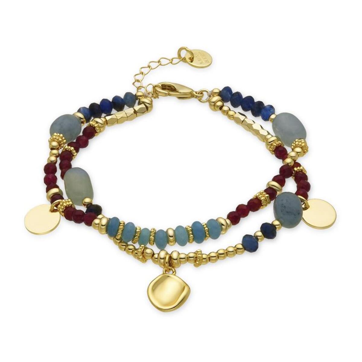 Pulsera con Cristal Multicolor acabado oro 18k