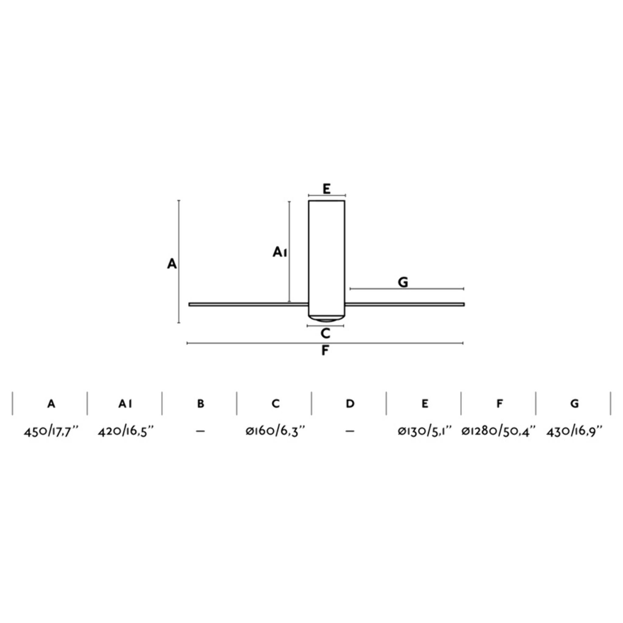TUBE FAN M Ventilatore a soffitto bianco opaco/trasparente