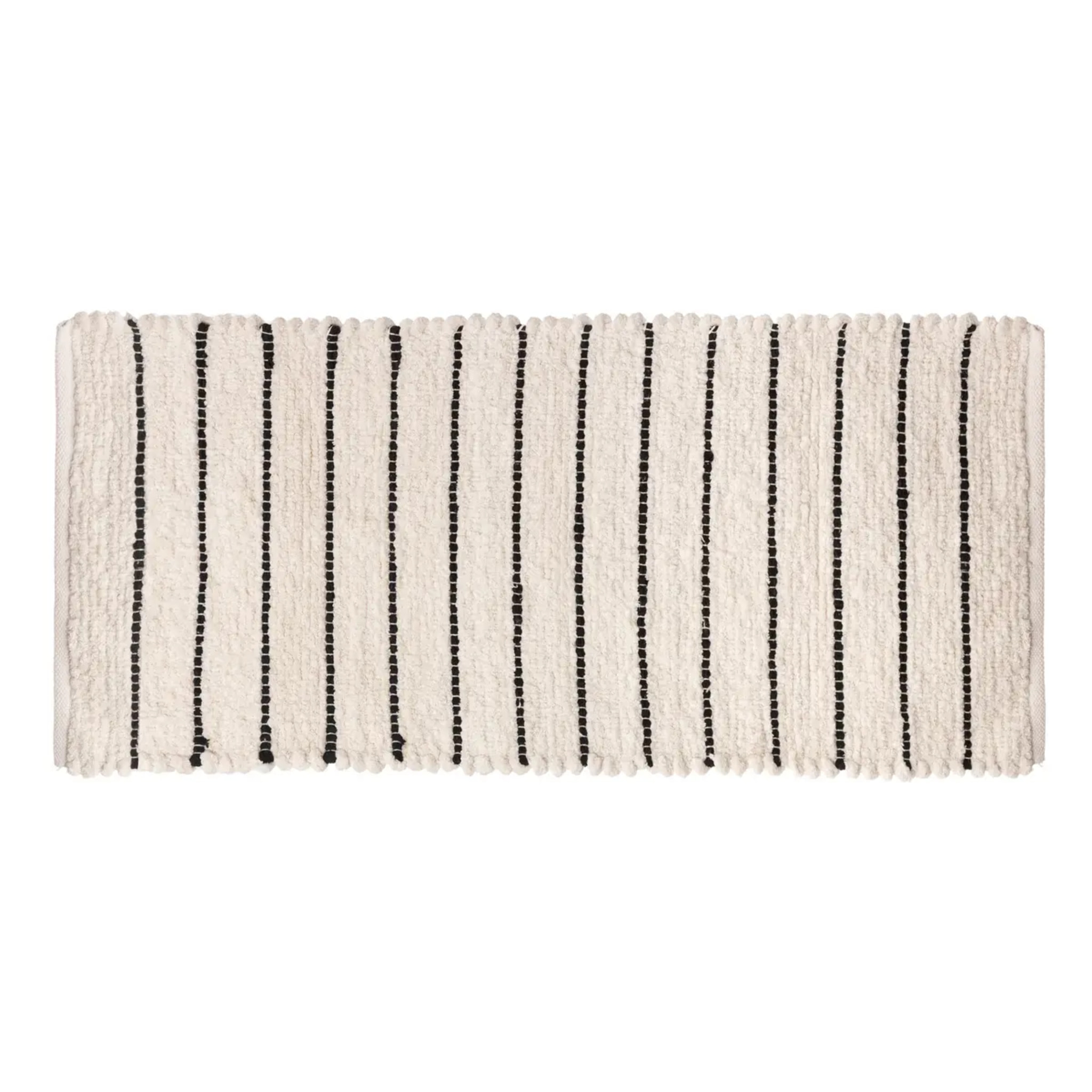 Tapis rayé microfibre 50x120cm - Blanc