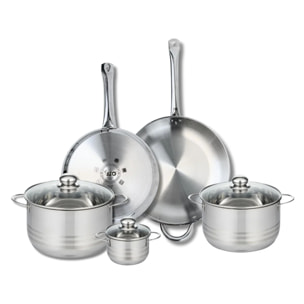 Ensemble de 2 Poêles de cuisson 28 et 32 cm et 3 faitouts 12, 20 et 24 cm Elo Profi Brillant