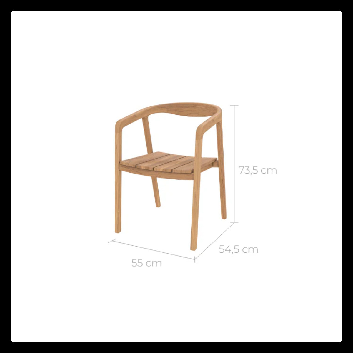 Chaise de jardin en bois de teck massif - Kora