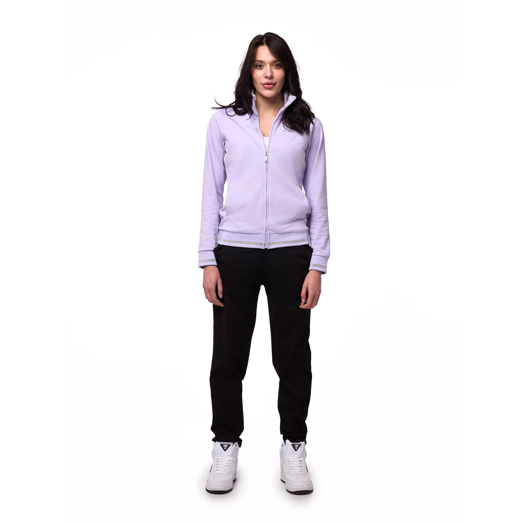 Chándal Leone Bright para mujer con cuello con cremallera y pantalón deportivo.