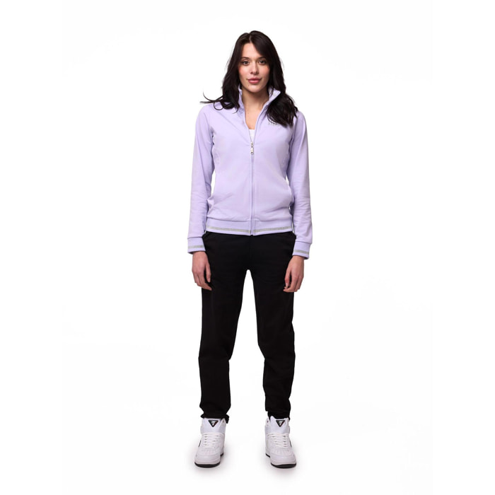 Chándal Leone Bright para mujer con cuello con cremallera y pantalón deportivo.