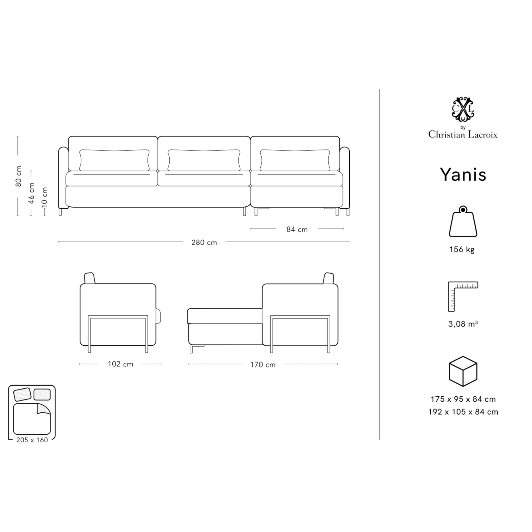 Canapé d'angle droit convertible "Yanis" 5 places en velours gris foncé