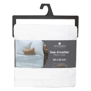 Taie d'oreiller "Carina" coton blanc 63x63cm