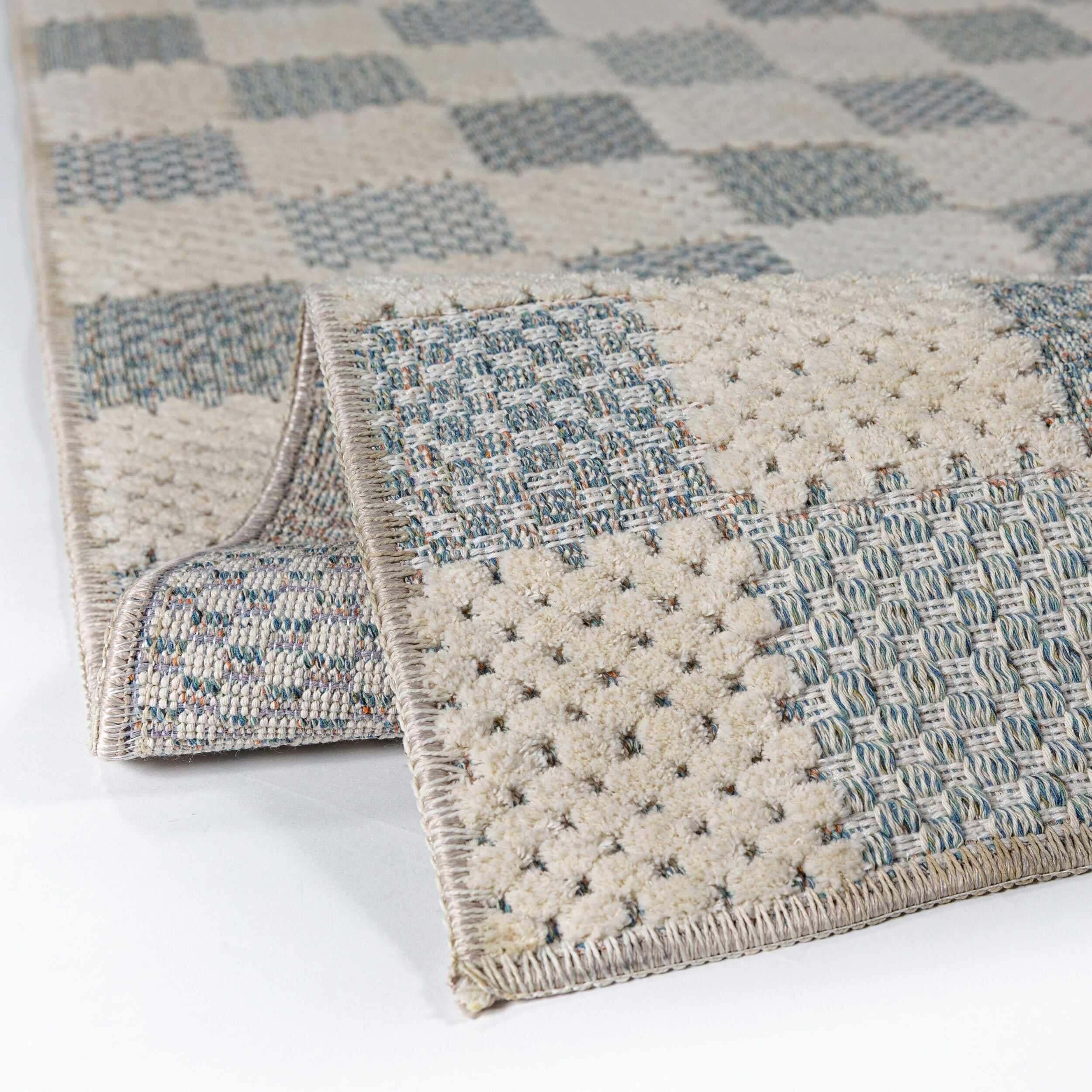 Tapis de couloir lavable MUTED CHECKERBOARD
