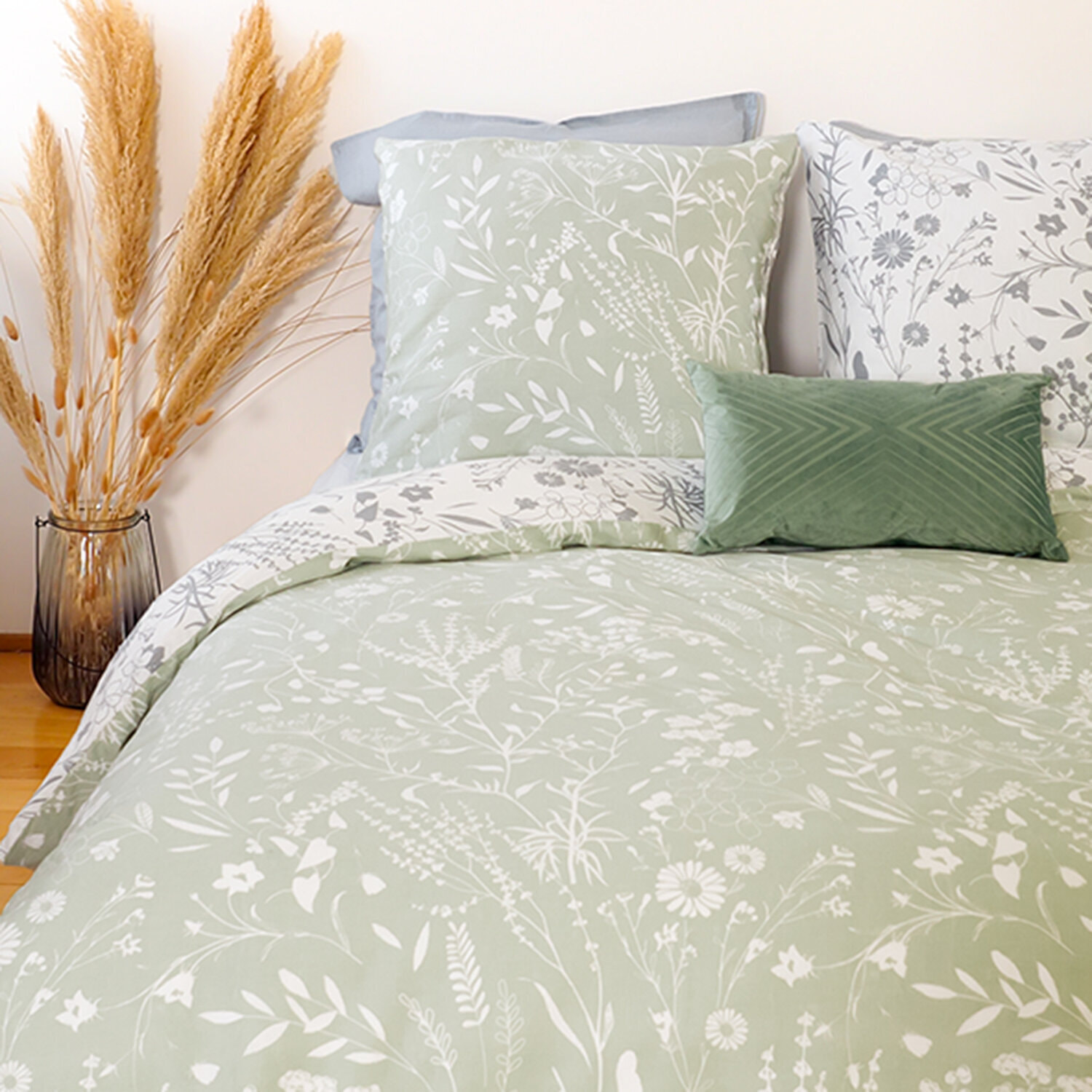 Parure housse de couette 3pcs 100% satin de coton 78fils susie