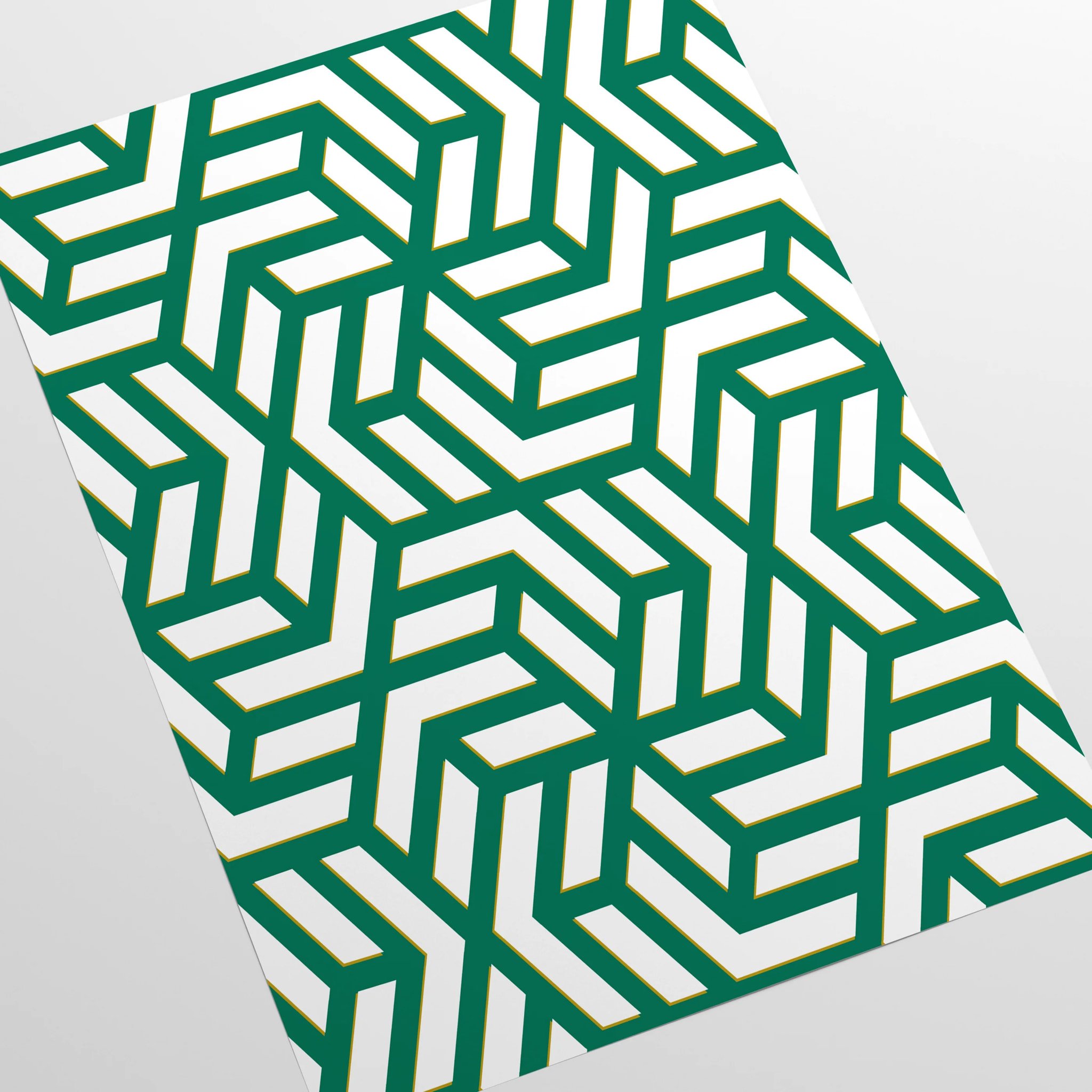 Carta da Parati Geometrica Verde