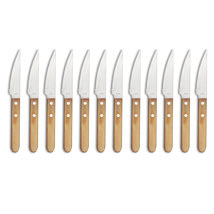 Steak Pizza Jumbo Bois - Set de 12 couteaux steak