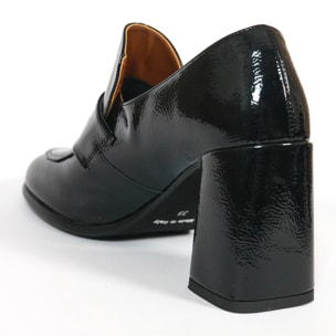 MOCASSINO TACCO ROTONDO CHOCOLA' NERO