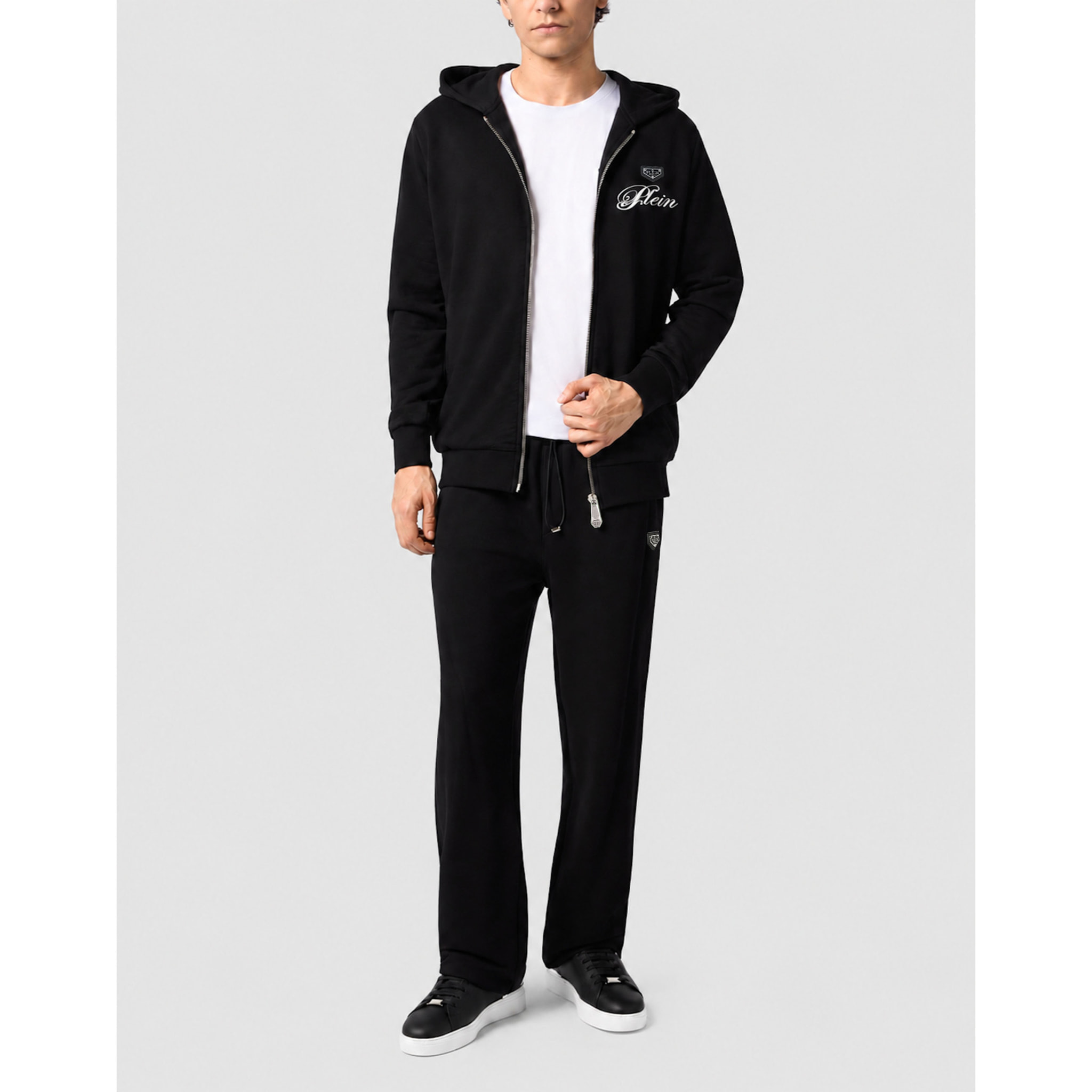 PHILIPP PLEIN Felpa con zip e cappuccio TEDDY