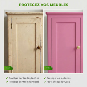 Rouleau adhésif décoratif Vinyle au Mètre - Rose - Sticker Lavable Imperméable Mur Cuisine Meubles