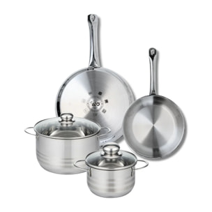 Ensemble de 2 Poêles de cuisson 24 et 28 cm et 2 faitouts 16 et 20 cm Elo Profi Brillant