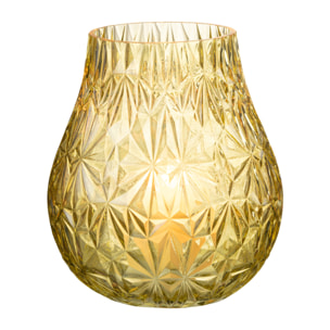 J-Line vase Nox Taillé - verre - jaune - small - 22.5 cm de hauteur